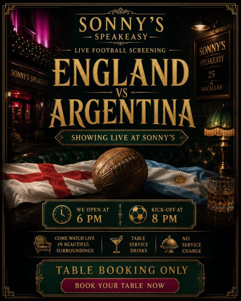 England VS Argentina Live at Sonny’s